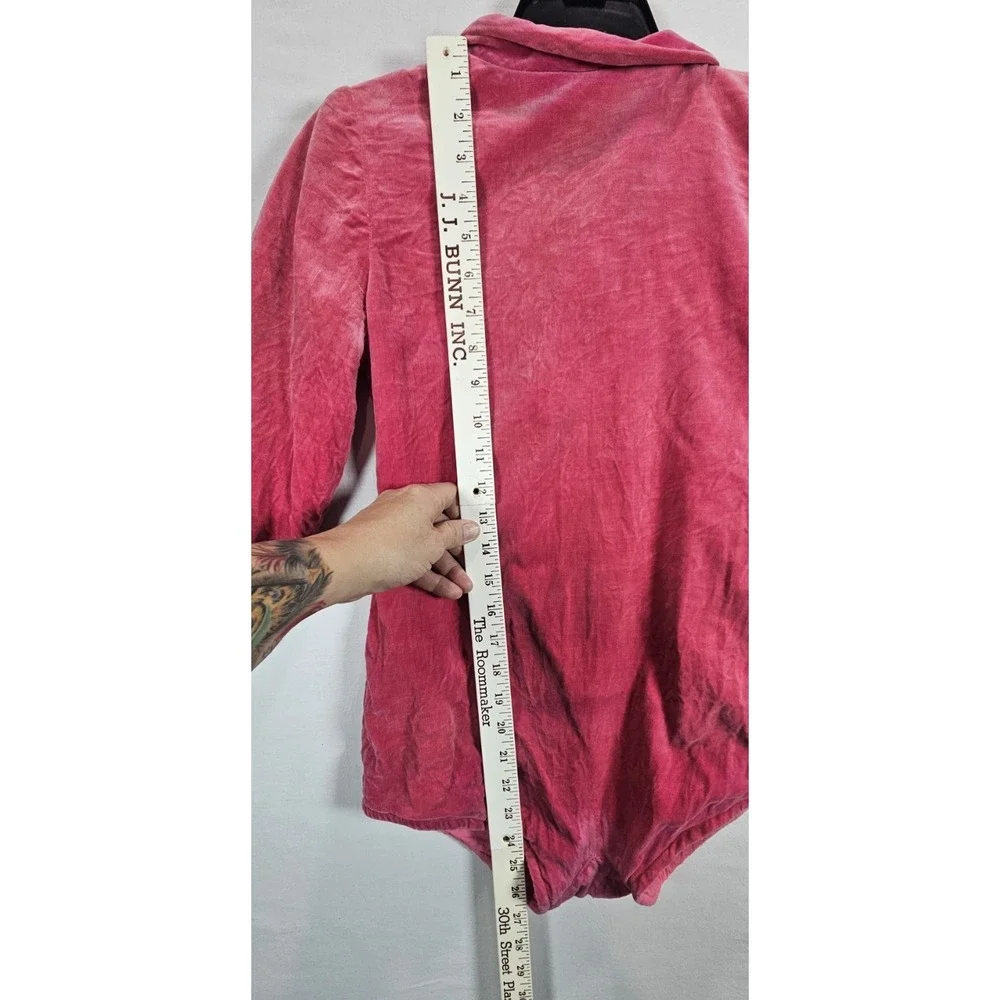 Vintage Pink Crushed Velvet Dance‎ Leotard 3/4 Sleeve Recital